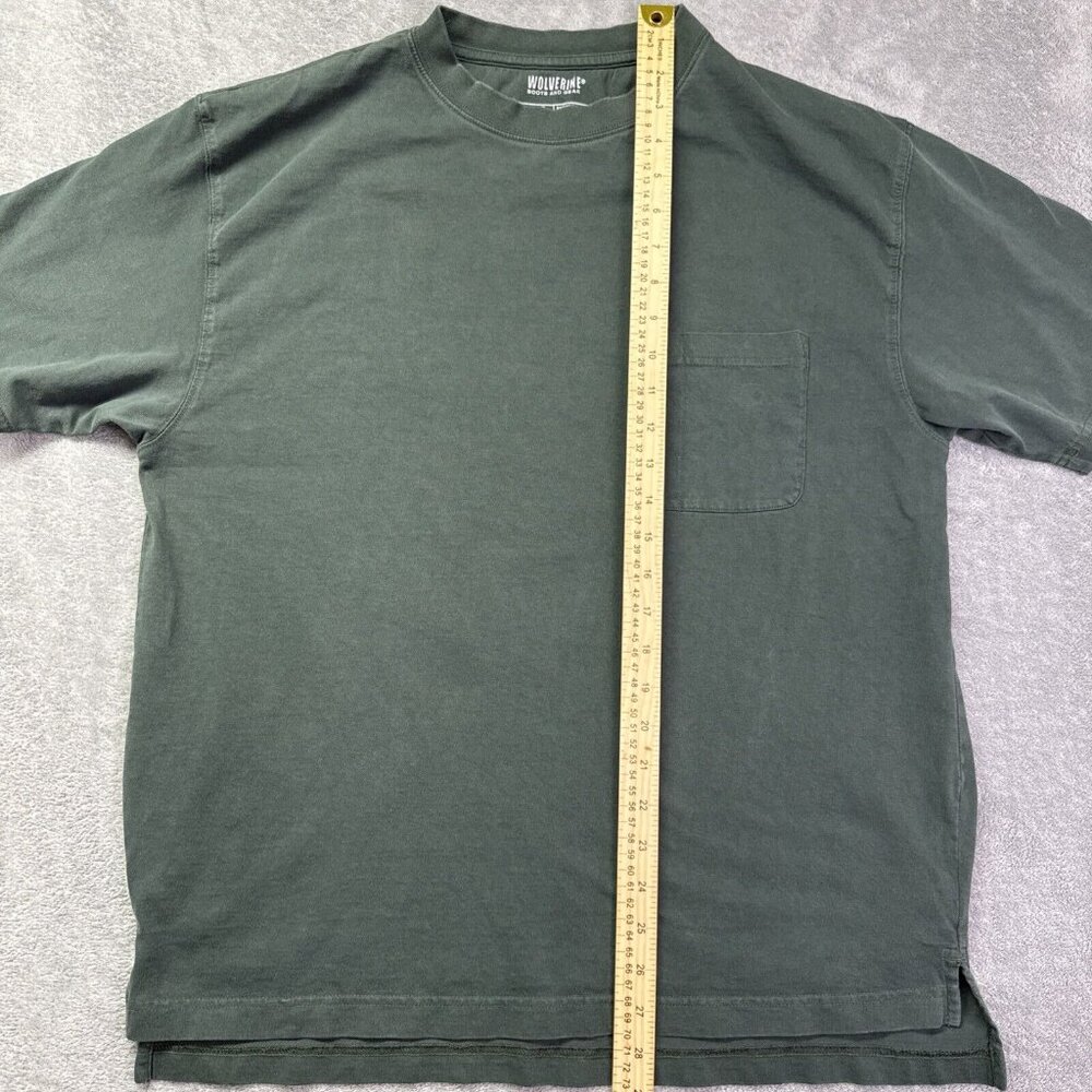 Wolverine Boots And Gear T-Shirt Mens Large Solid Green Front Pocket - Picture 5 of 10